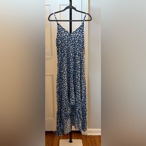 Navy Floral Maxi Skirt Dress with Spaghetti Straps NWT